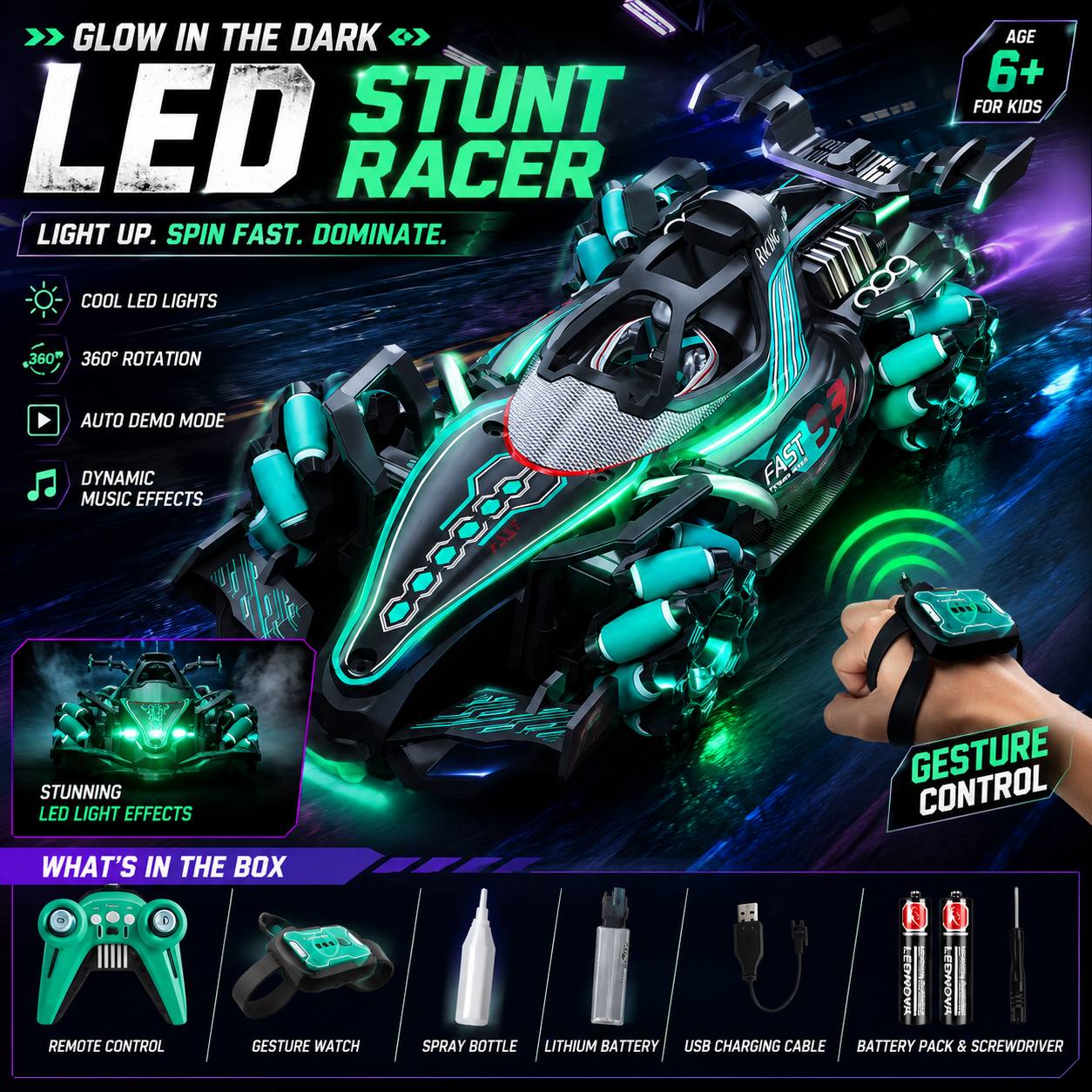 NitroNova™ Gesture Control Stunt Racer