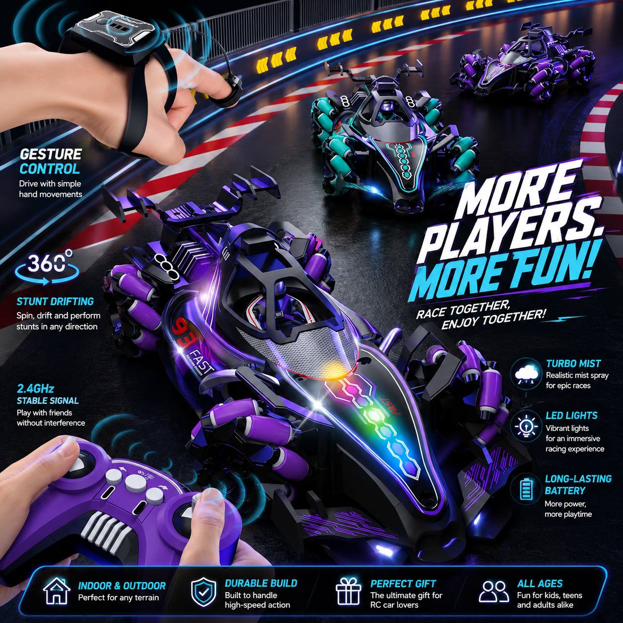 NitroNova™ Gesture Control Stunt Racer